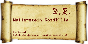 Wallerstein Rozália névjegykártya